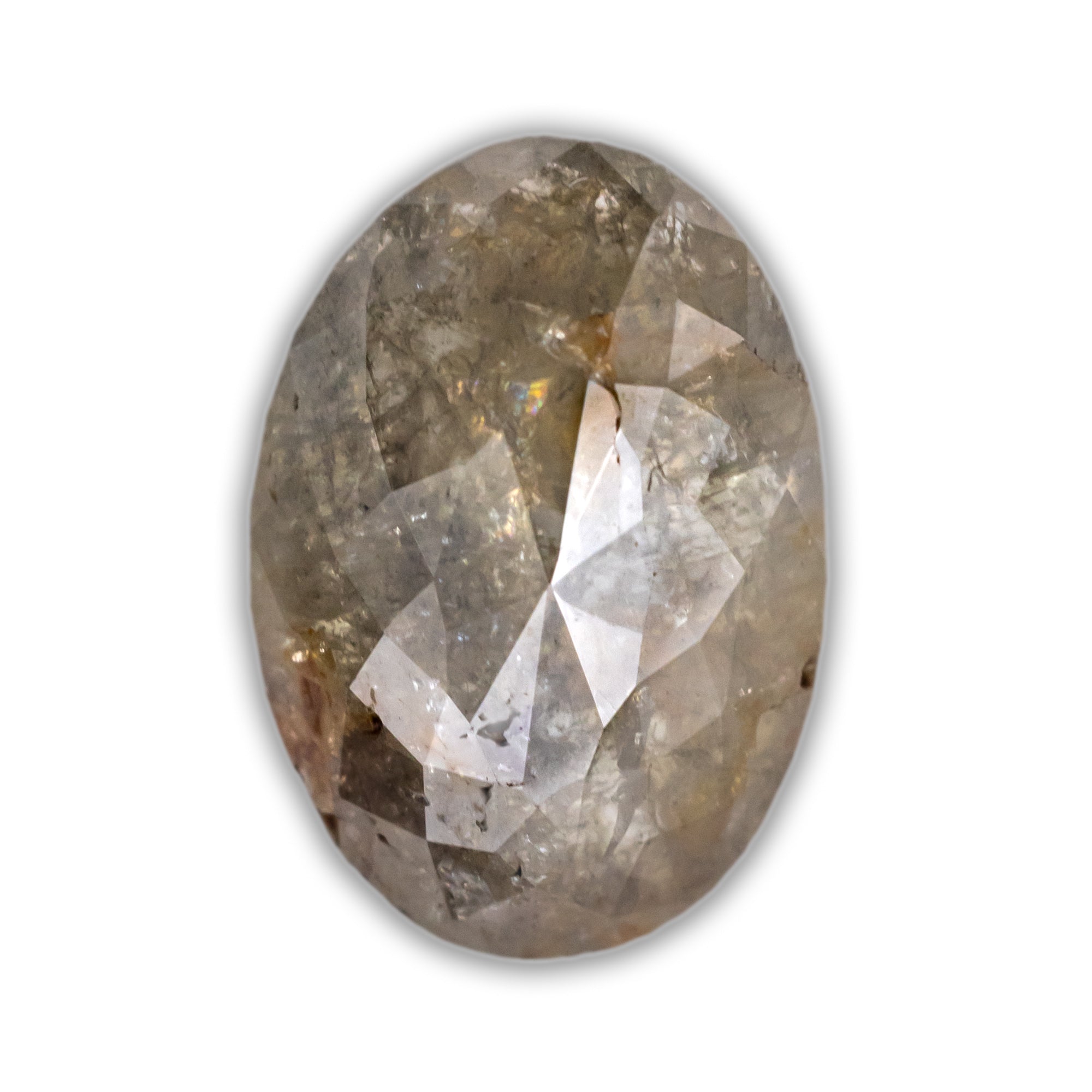 1.71ct 9x6.27mm OVAL DOUBLE CUT CALICO SALT & PEPPER DIAMOND-Staghead Designs