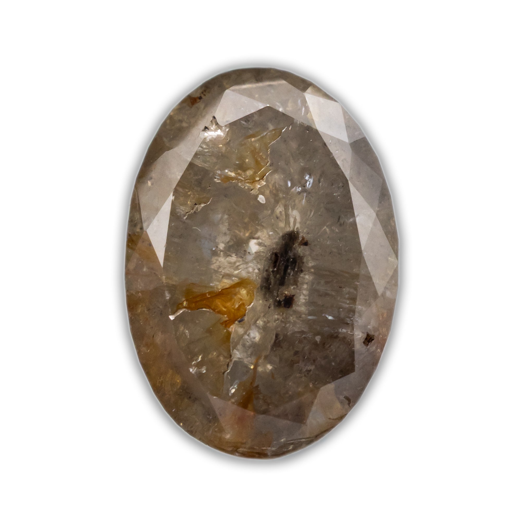 1.71ct 9x6.27mm Oval Double Cut Calico Salt & Pepper Diamond