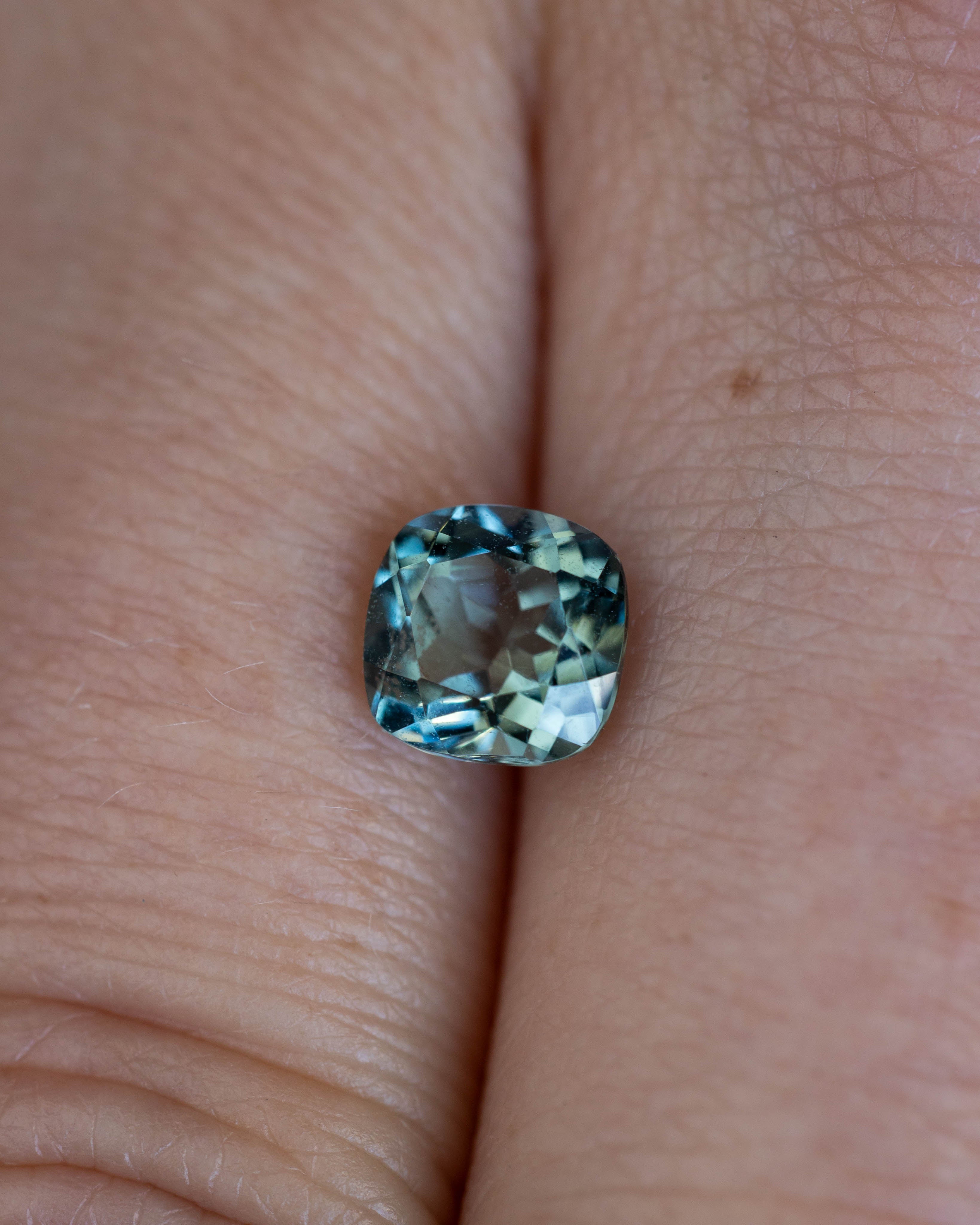 1.09ct 6x6x4mm CUSHION CUT TEAL TOURMALINE-Staghead Designs