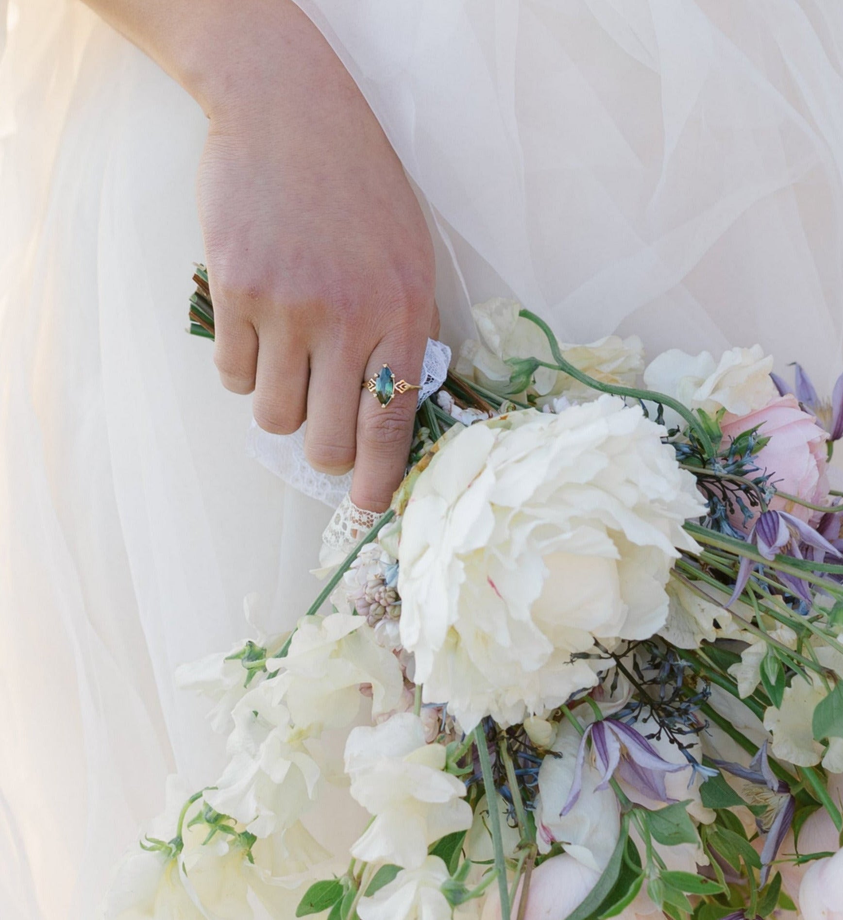 ONE-OF-A-KIND - "MORRIGAN" - ORNATE SOLITAIRE ENGAGEMENT RING WITH MARQUISE CUT AUSTRALIAN SAPPHIRE-Staghead Designs