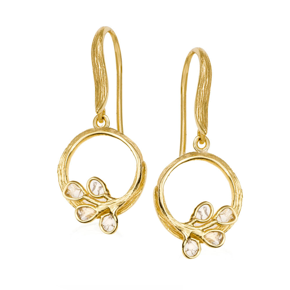 18K GOLD VERMEIL SILVER DIAMOND SLICE EARRINGS - BY JORGE REVILLA-2