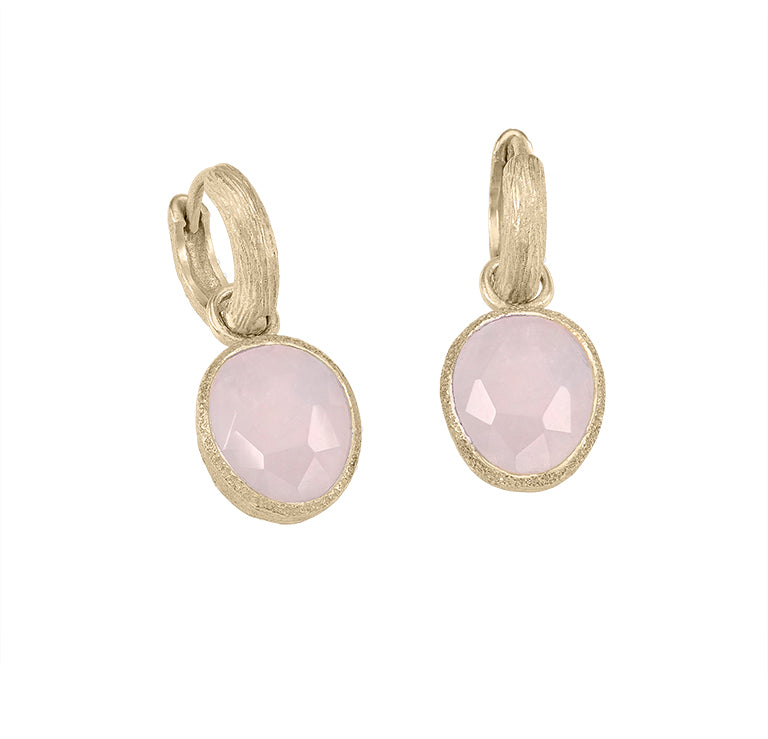 SHADE COLLECTION - 18K GOLD VERMEIL SILVER ROSE QUARTZ EARRINGS - BY JORGE REVILLA