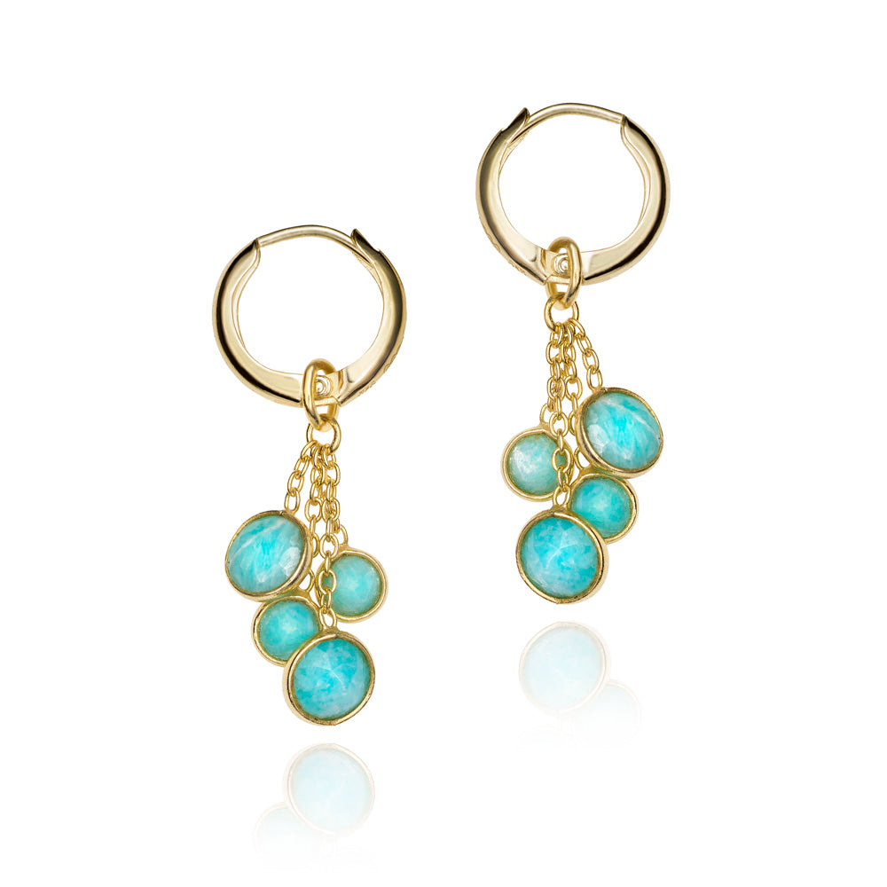 BELLA COLLECTION -18K GOLD VERMEIL SILVER BELLA DANGLE EARRINGS WITH AMAZONITE - BY JORGE REVILLA-2