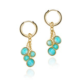 BELLA COLLECTION -18K GOLD VERMEIL SILVER BELLA DANGLE EARRINGS WITH AMAZONITE - BY JORGE REVILLA