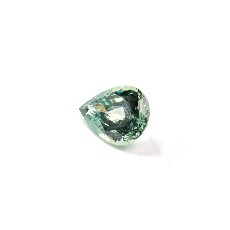 "PEAK" - PEAR CUT LIGHT GREEN MONTANA SAPPHIRE-2