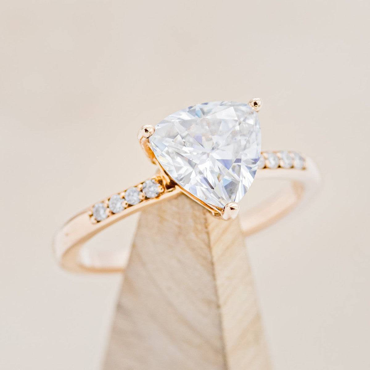 "PIPER" - TRILLION CUT MOISSANITE ENGAGEMENT RING WITH DIAMOND ACCENTS-1