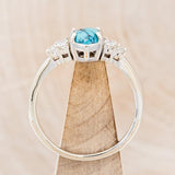 "RAYA" - MARQUISE TURQUOISE ENGAGEMENT RING WITH DIAMOND ACCENTS