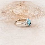 "RAYA" - MARQUISE TURQUOISE ENGAGEMENT RING WITH DIAMOND ACCENTS