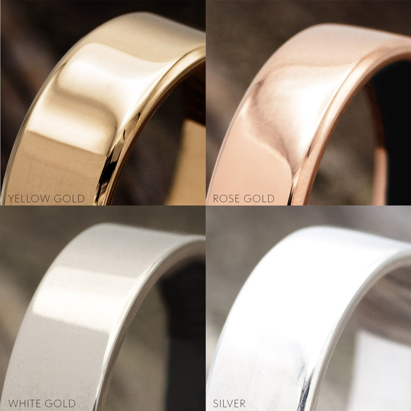 "TANNER" - MOSS & 14K GOLD INLAYS WEDDING BAND-5