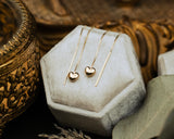 PUFFY HEART THREADER EARRINGS IN 14K GOLD-1