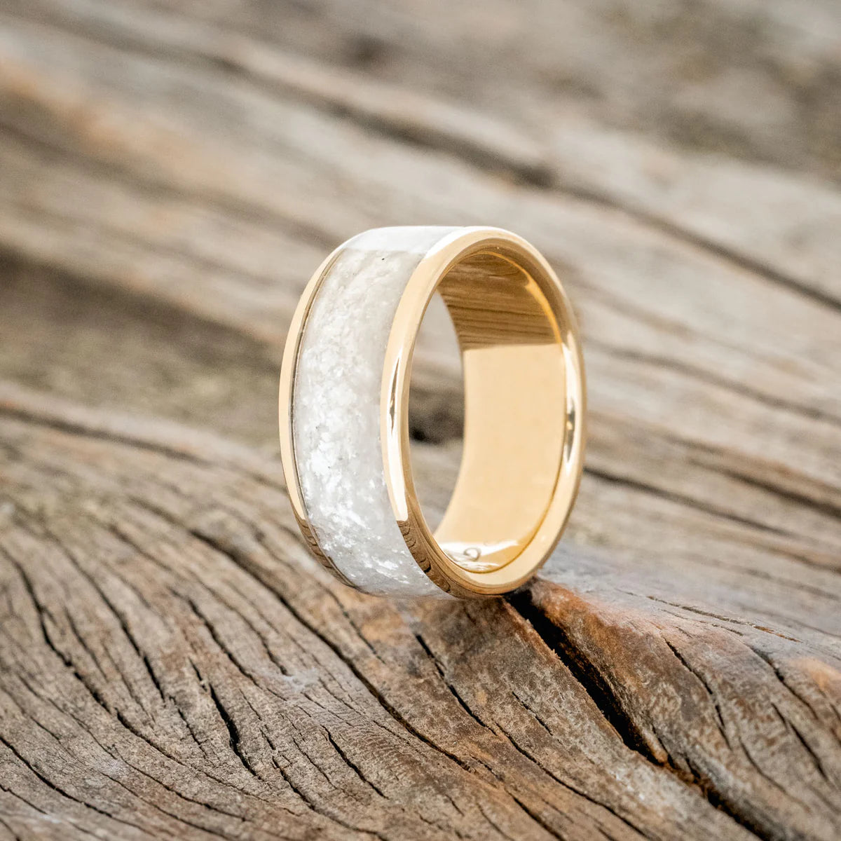 "RAINIER" - DIAMOND DUST WEDDING RING - 14K YELLOW GOLD - SIZE 11-Staghead Designs