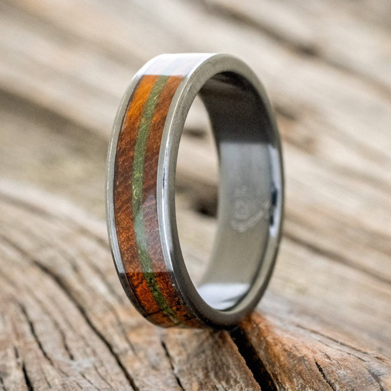 "RAINIER" - IRONWOOD & MOSS WEDDING BAND-1