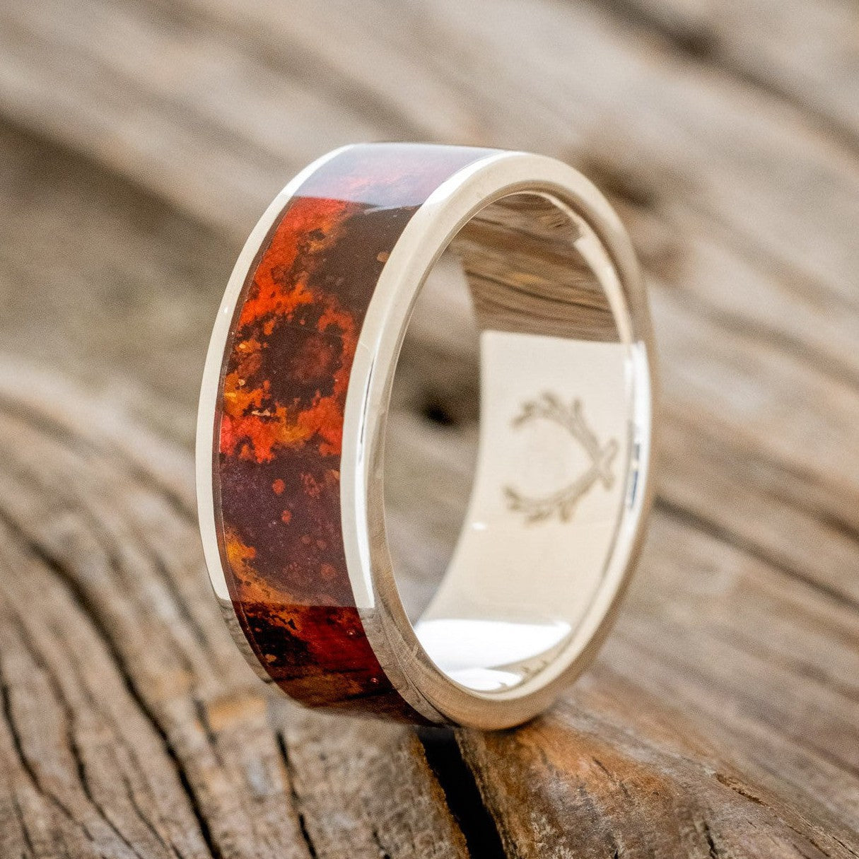 "RAINIER" - RED PATINA COPPER WEDDING BAND-1