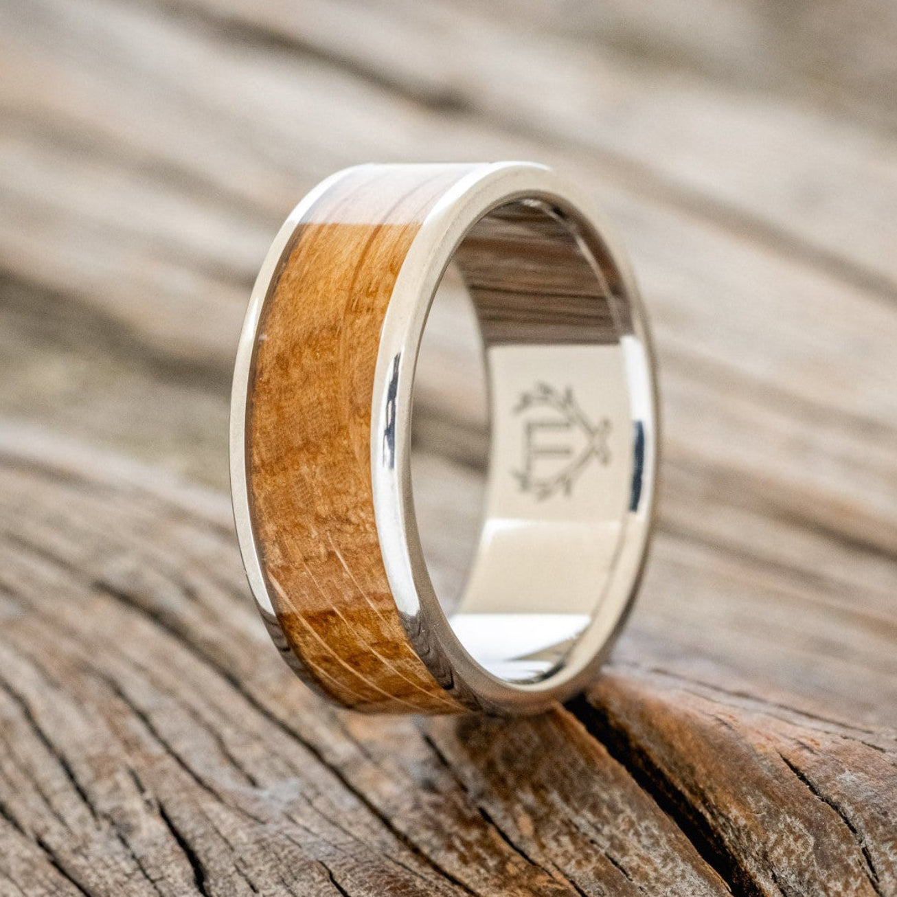"RAINIER" - WHISKEY BARREL OAK WEDDING RING-1