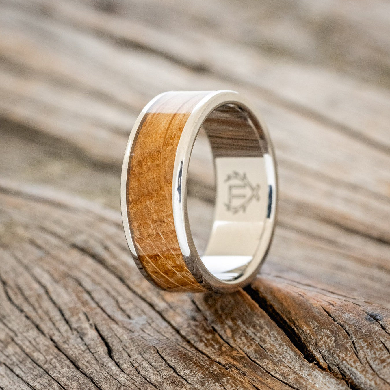 "RAINIER" - WHISKEY BARREL OAK WEDDING RING-1