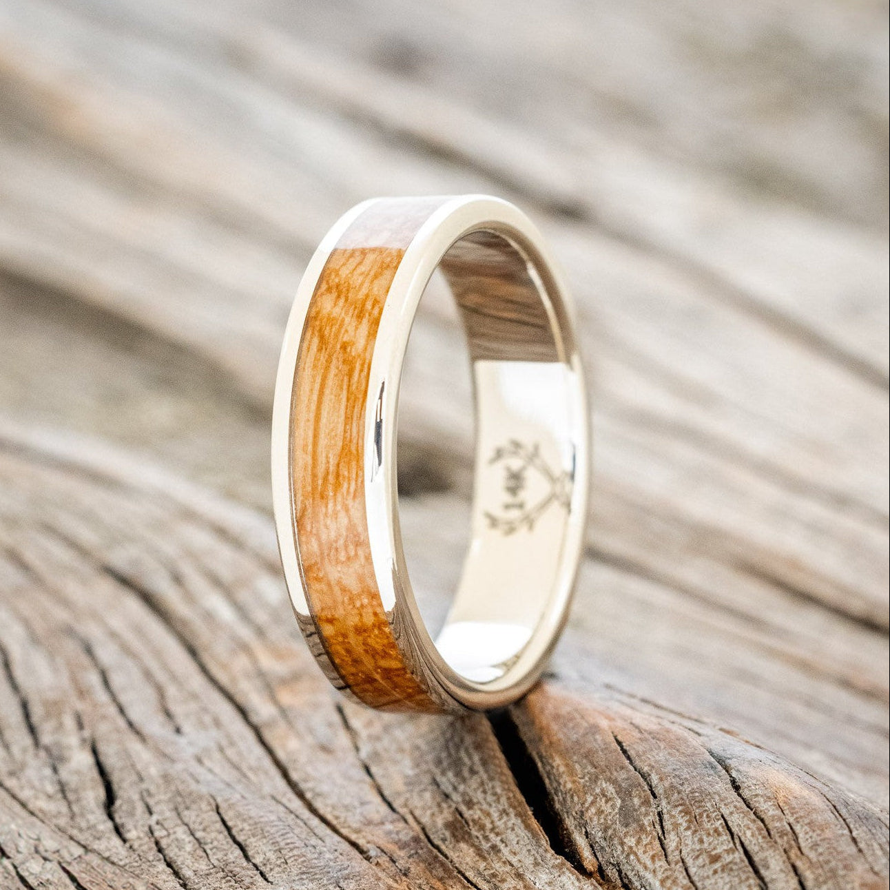 "RAINIER" - WHISKEY BARREL OAK WEDDING RING-1