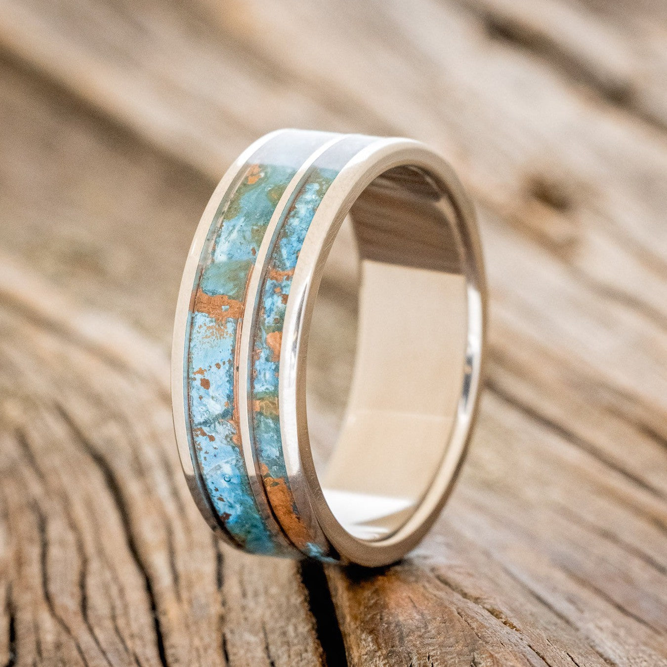 "RAPTOR" - PATINA COPPER WEDDING BAND-1