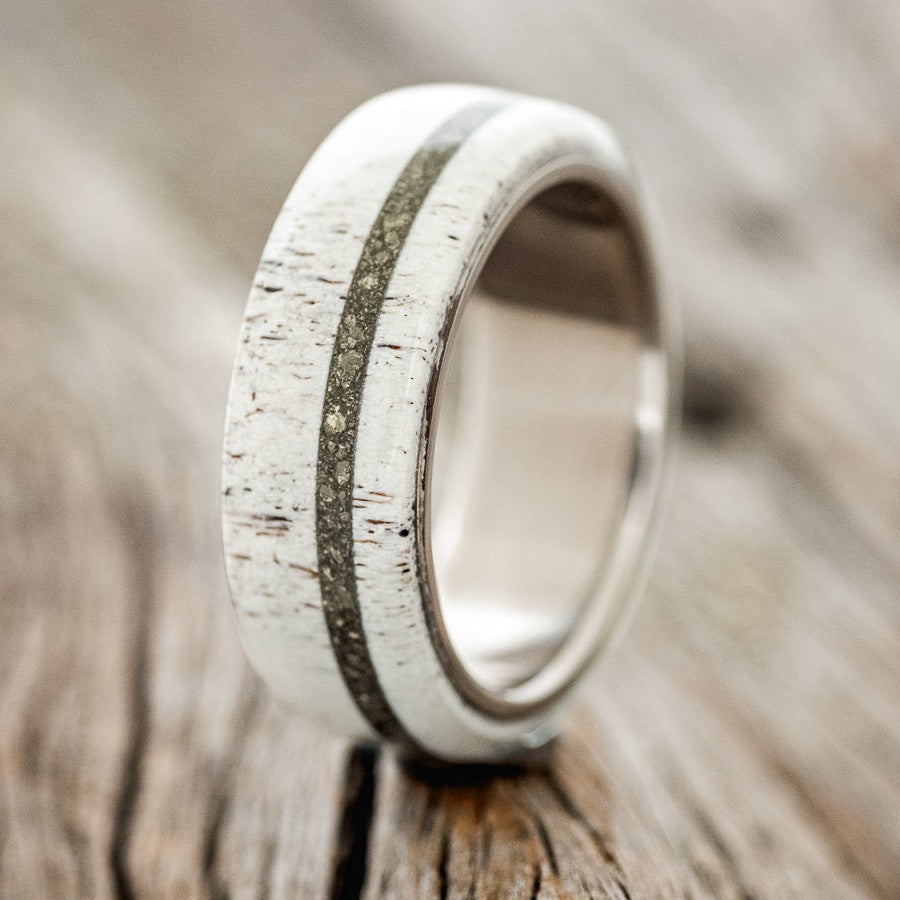 "REMMY" - ANTLER & PYRITE WEDDING BAND-1