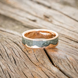 "HELIOS" - CRUSHED MOSS AGATE MOUNTAIN RANGE WEDDING BAND-17