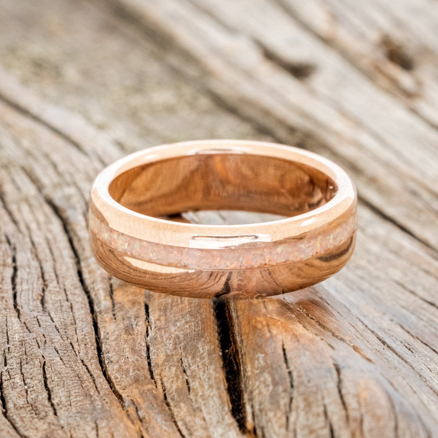 "VERTIGO" - FIRE & ICE OPAL WEDDING BAND-12