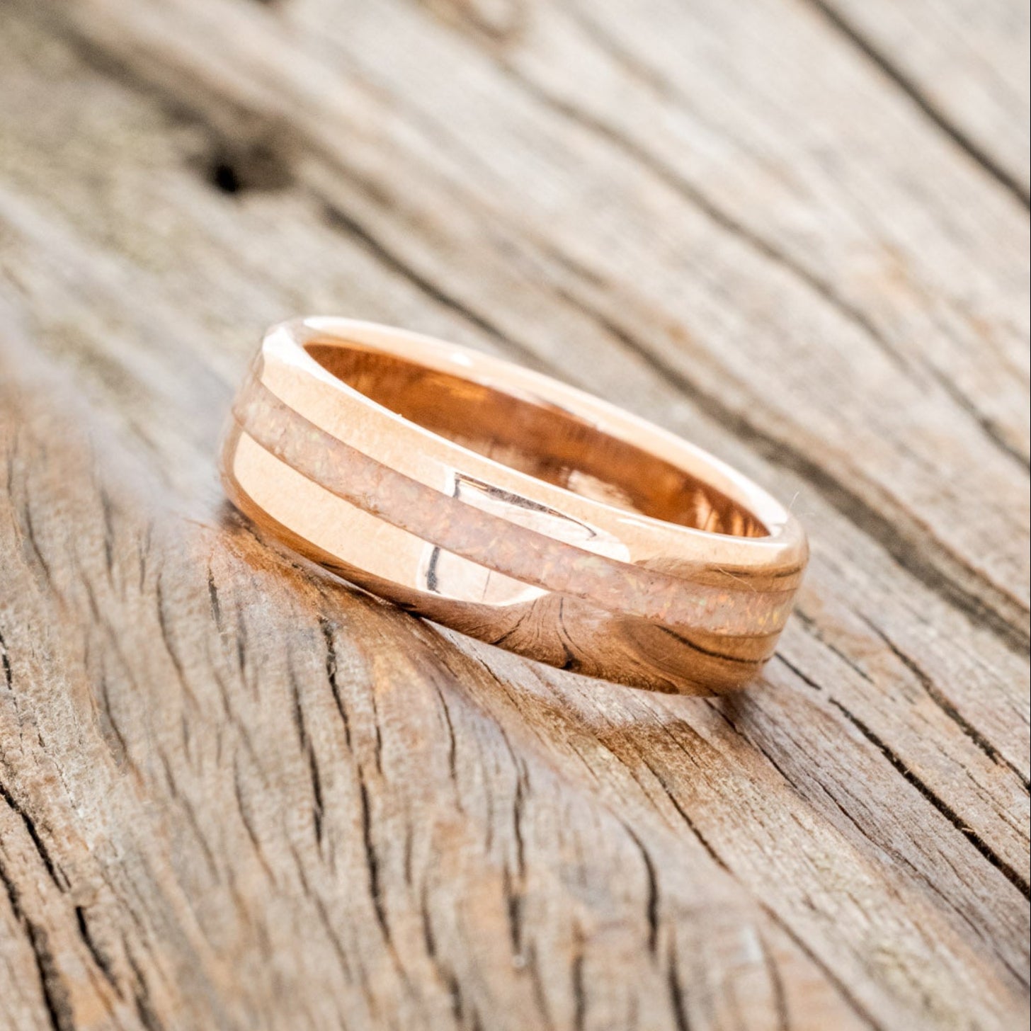 "VERTIGO" - FIRE & ICE OPAL WEDDING BAND-11