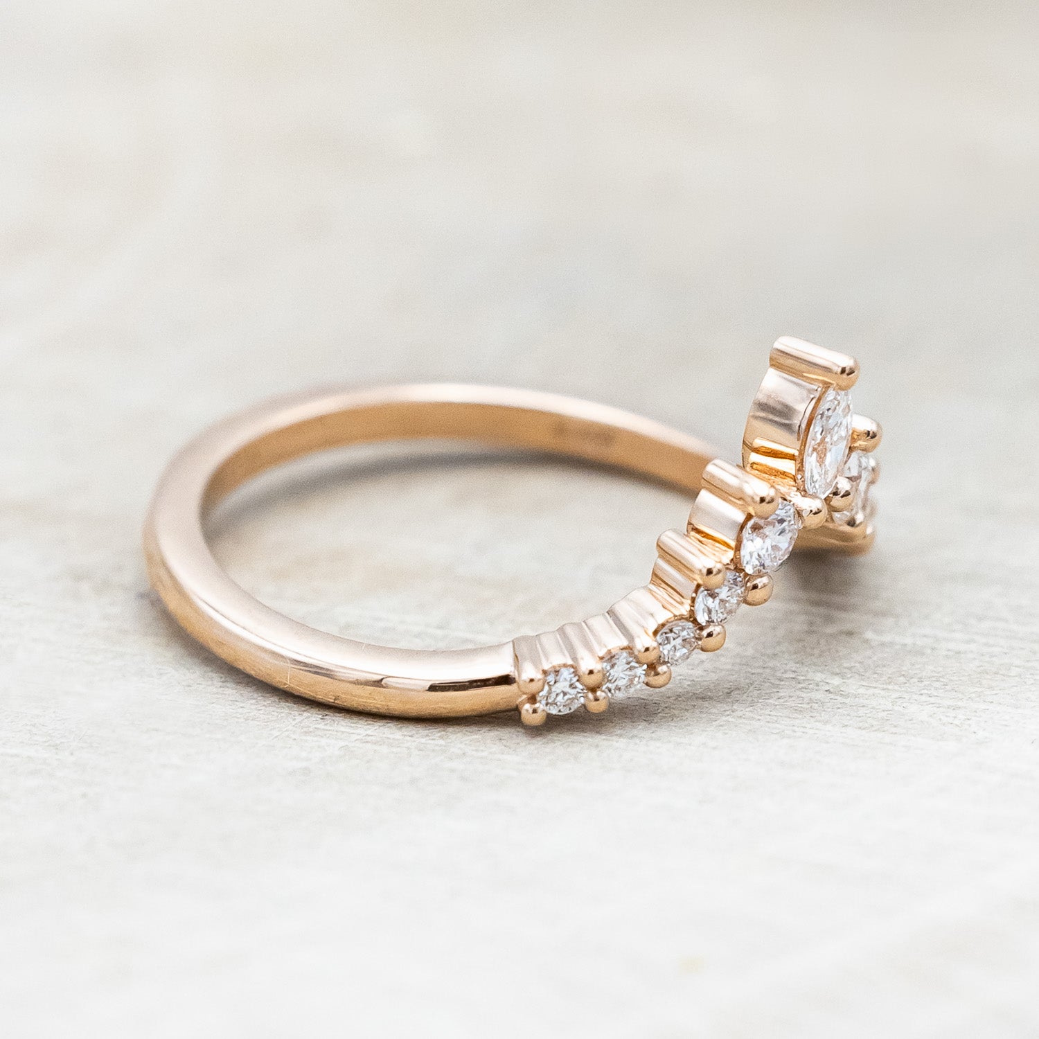 "ALICENT" - PEAR CUT LAB-GROWN ALEXANDRITE ENGAGEMENT RING SET WITH DIAMOND ACCENTS & "SAGE" TRACER-Staghead Designs