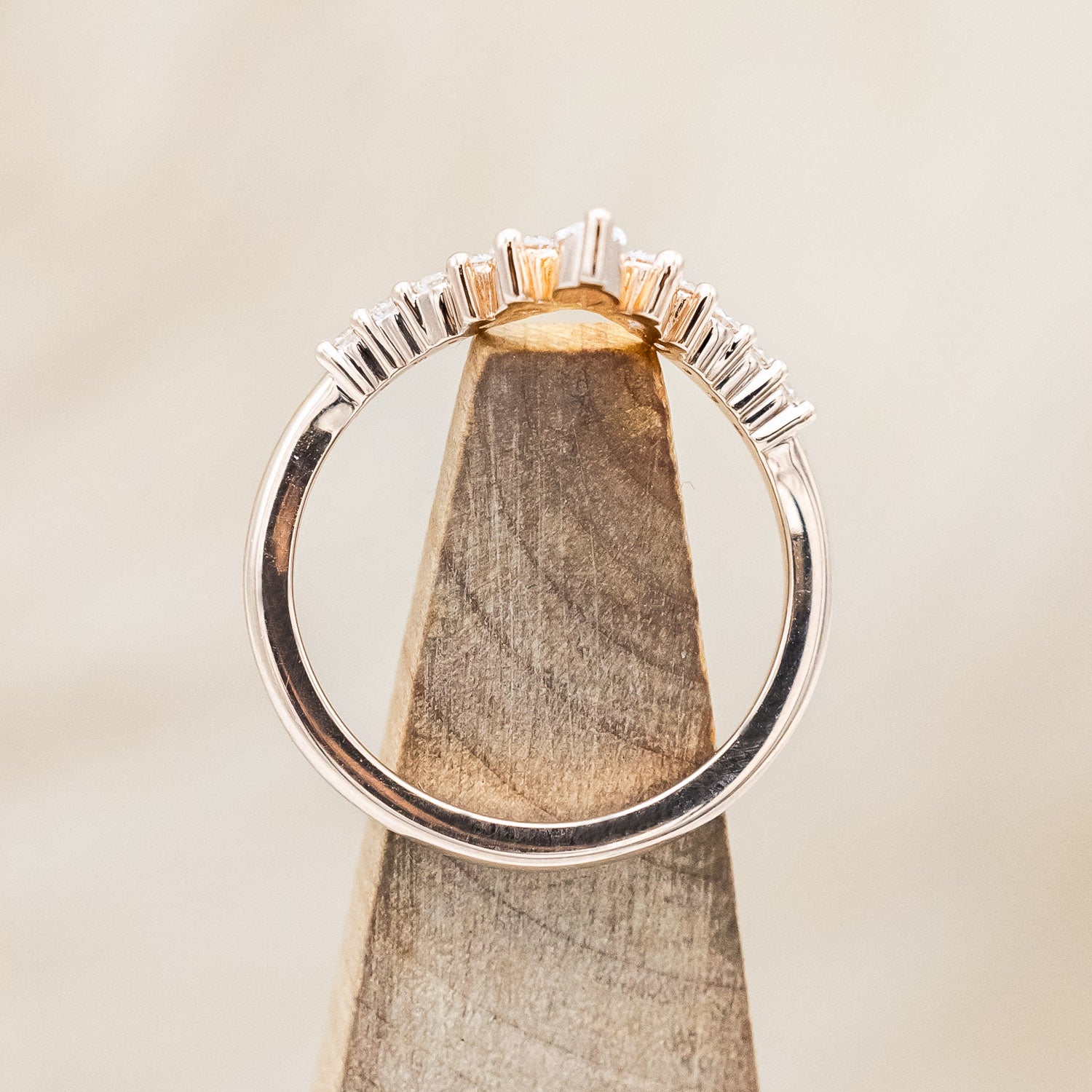 "ALICENT" - PEAR CUT LAB-GROWN ALEXANDRITE ENGAGEMENT RING SET WITH DIAMOND ACCENTS & "SAGE" TRACER-Staghead Designs