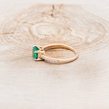 "AMARA" - LAB-GROWN EMERALD ENGAGEMENT RING WITH DIAMOND ACCENTS