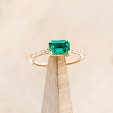 "AMARA" - EMERALD CUT ENGAGEMENT RING WITH DIAMOND ACCENTS - MOUNTING ONLY - SELECT YOUR OWN STONE