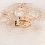 "ARTEMIS" - PEAR GREEN TOURMALINE ENGAGEMENT RING WITH AN ANTLER-STYLE STACKING BAND WITH DIAMOND ACCENT-9