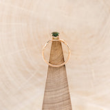 "ARTEMIS" - PEAR GREEN TOURMALINE ENGAGEMENT RING WITH AN ANTLER-STYLE STACKING BAND WITH DIAMOND ACCENT-12