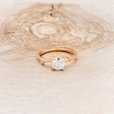 "ARTEMIS" - ROUND MOISSANITE ENGAGEMENT RING WITH AN ANTLER STYLE STACKING BAND-21