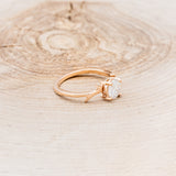 "ARTEMIS" - ROUND MOISSANITE ENGAGEMENT RING WITH AN ANTLER STYLE STACKING BAND