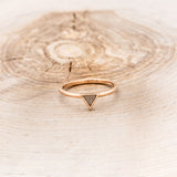 "ATLANTIS" - 14K GOLD TRIANGLE RING & V-SHAPED TRACER SET WITH FIRE & ICE OPAL-10