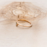 "ATLANTIS" - 14K GOLD TRIANGLE RING & V-SHAPED TRACER SET WITH FIRE & ICE OPAL-9