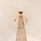 "BLOSSOM" - PEAR-CUT MOSS AGATE ENGAGEMENT RING WITH LEAF-SHAPED DIAMOND ACCENTS-5