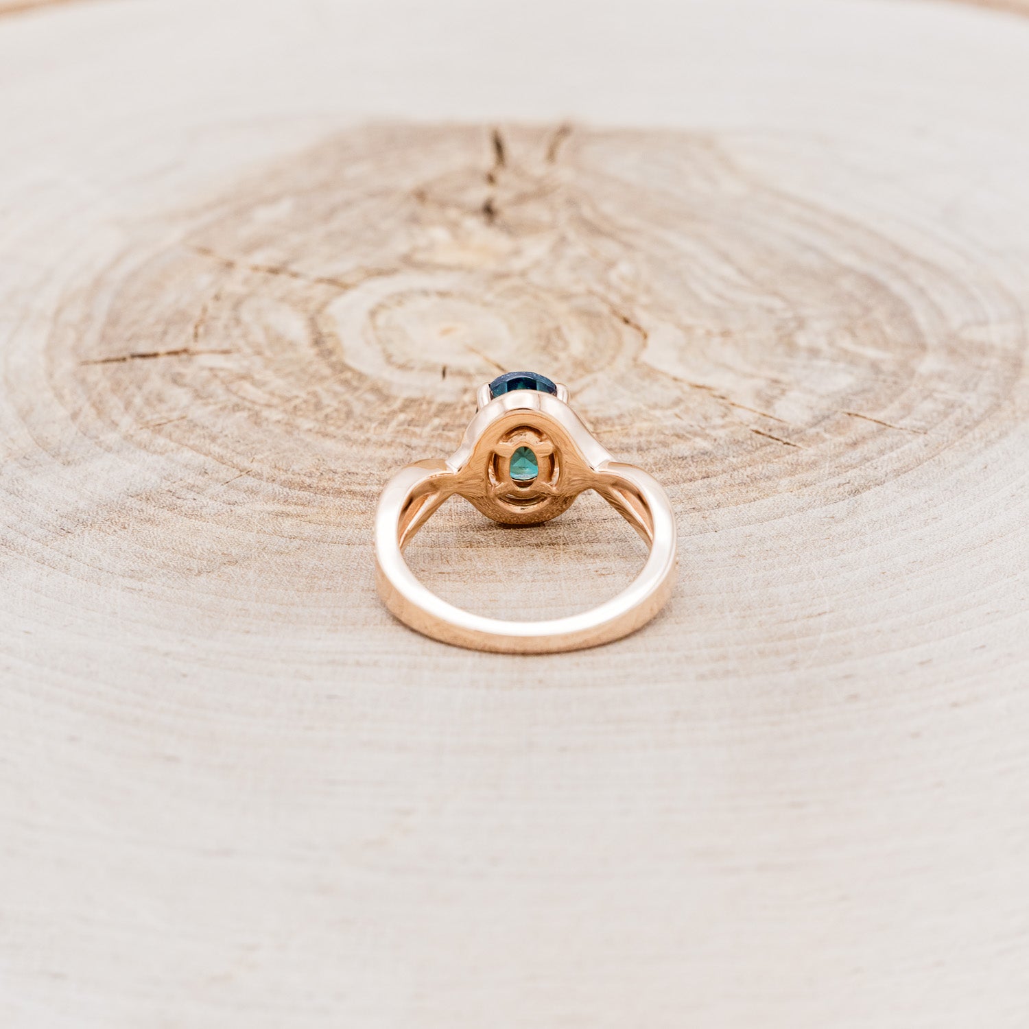 "CHARLOTTE" - OVAL CUT LAB-GROWN ALEXANDRITE ENGAGEMENT RING WITH DIAMOND ACCENTS-Staghead Designs