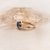 "LUCY IN THE SKY" - ROUND CUT LAB-GROWN ALEXANDRITE ENGAGEMENT RING WITH CELTIC KNOT ENGRAVINGS & FIRE & ICE OPAL INLAYS-3