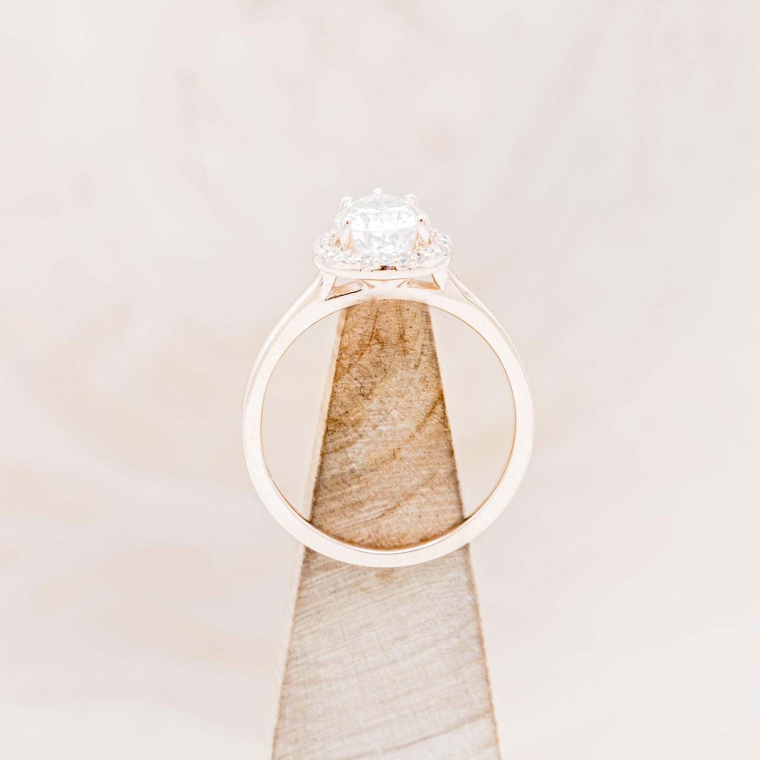"CLARISS" - PEAR-SHAPED MOISSANITE ENGAGEMENT RING WITH DIAMOND HALO-12