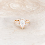 "CLARISS" - PEAR-SHAPED MOISSANITE ENGAGEMENT RING WITH DIAMOND HALO-10