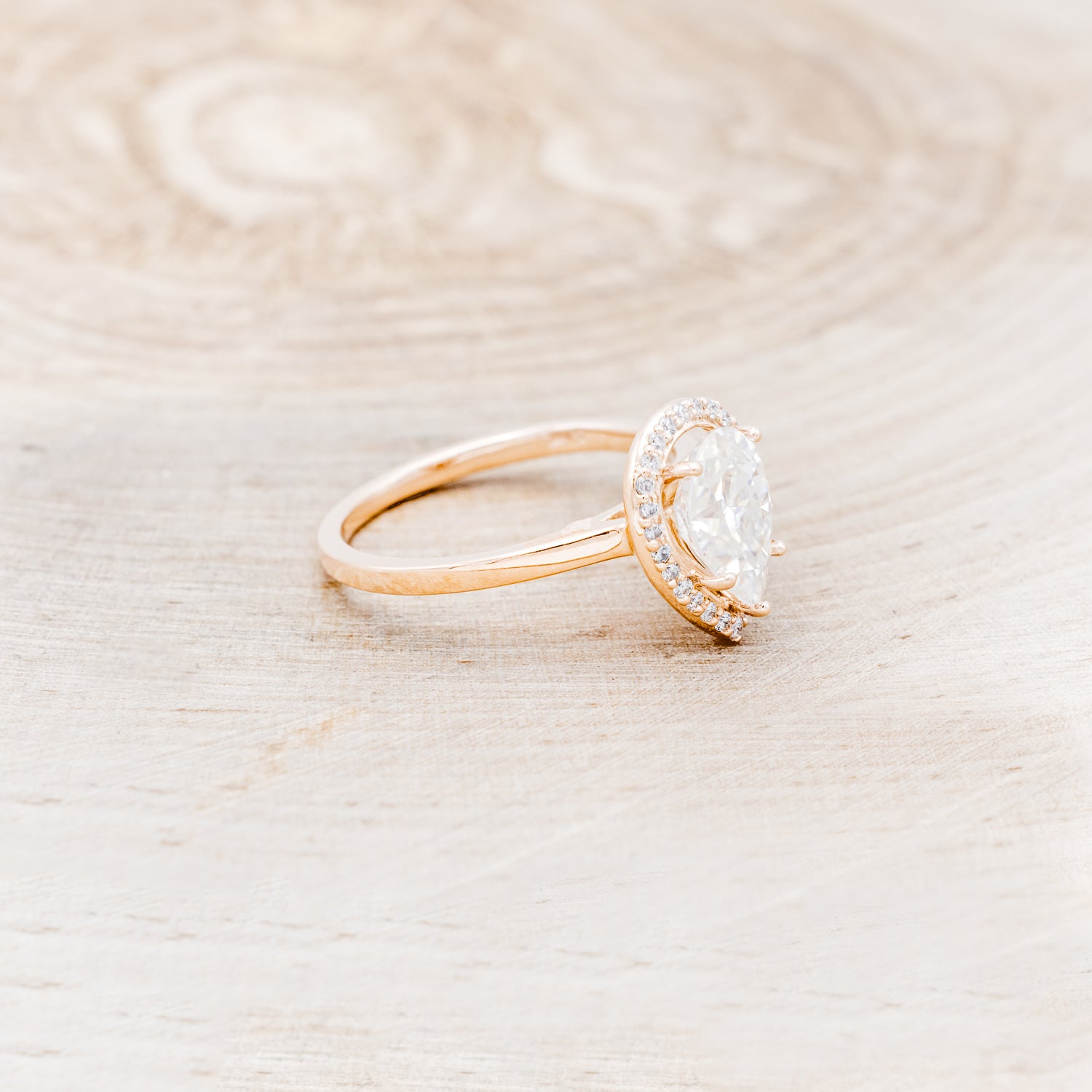 "CLARISS" - PEAR-SHAPED MOISSANITE ENGAGEMENT RING WITH DIAMOND HALO-8