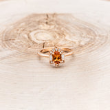 "CLEOPATRA" - OVAL CITRINE ENGAGEMENT RING WITH DIAMOND HALO-16