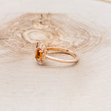 "CLEOPATRA" - OVAL CITRINE ENGAGEMENT RING WITH DIAMOND ACCENTS - READY TO SHIP