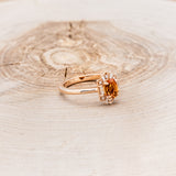 "CLEOPATRA" - OVAL CITRINE ENGAGEMENT RING WITH DIAMOND HALO-14