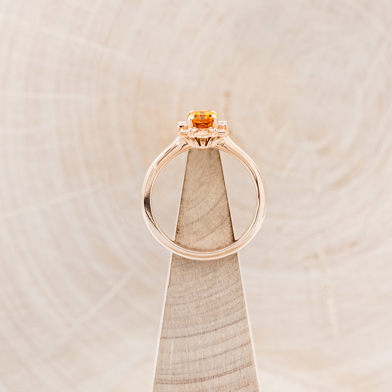 "CLEOPATRA" - OVAL CITRINE ENGAGEMENT RING WITH DIAMOND HALO-18