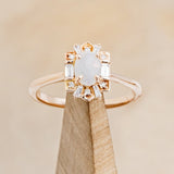 "CLEOPATRA" - OVAL OPAL ENGAGEMENT RING WITH DIAMOND ACCENTS-1