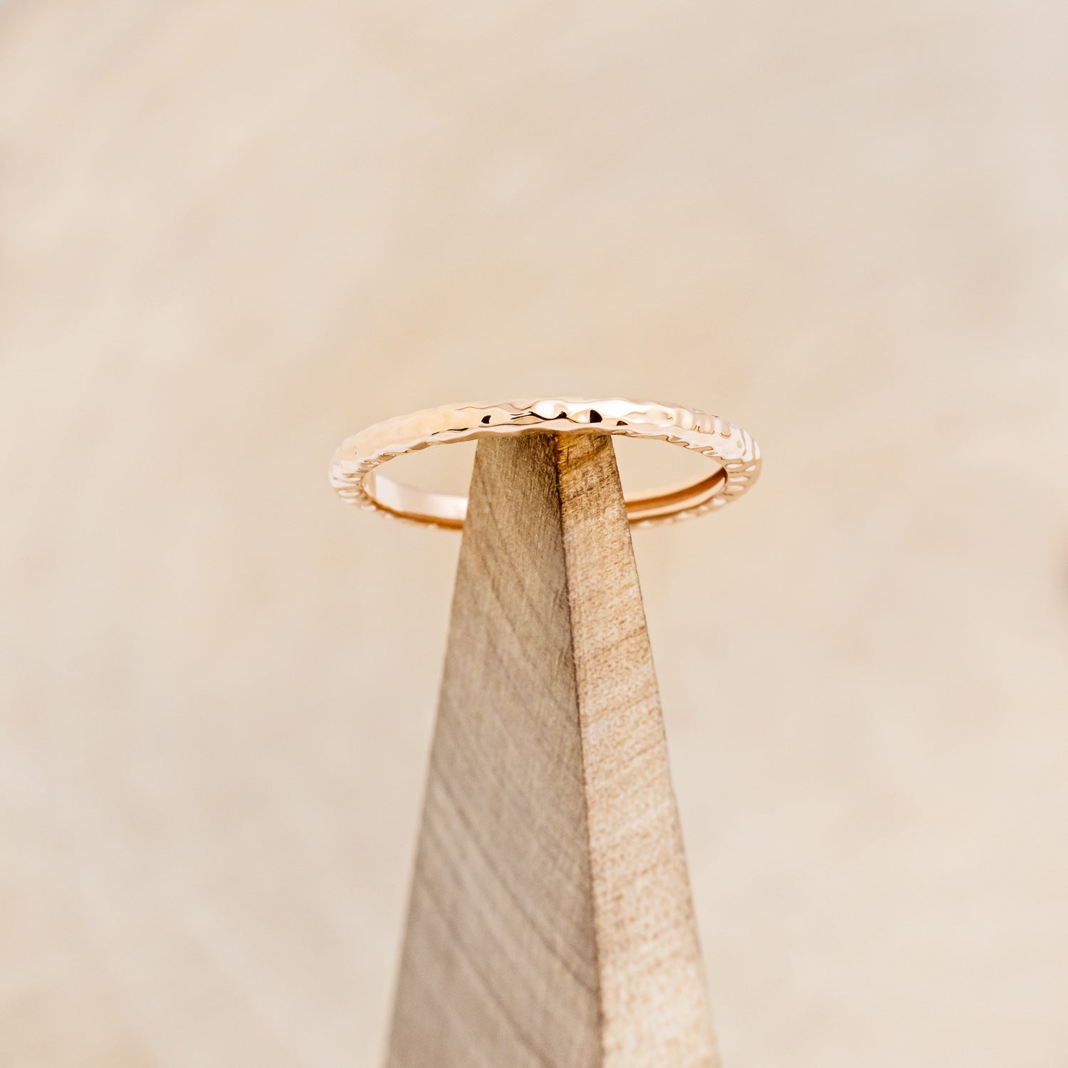 DAINTY GOLD STACKING RING WITH HAMMERED FINISH-7