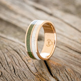 "DYAD" - TWO INLAY WEDDING BAND-Staghead Designs