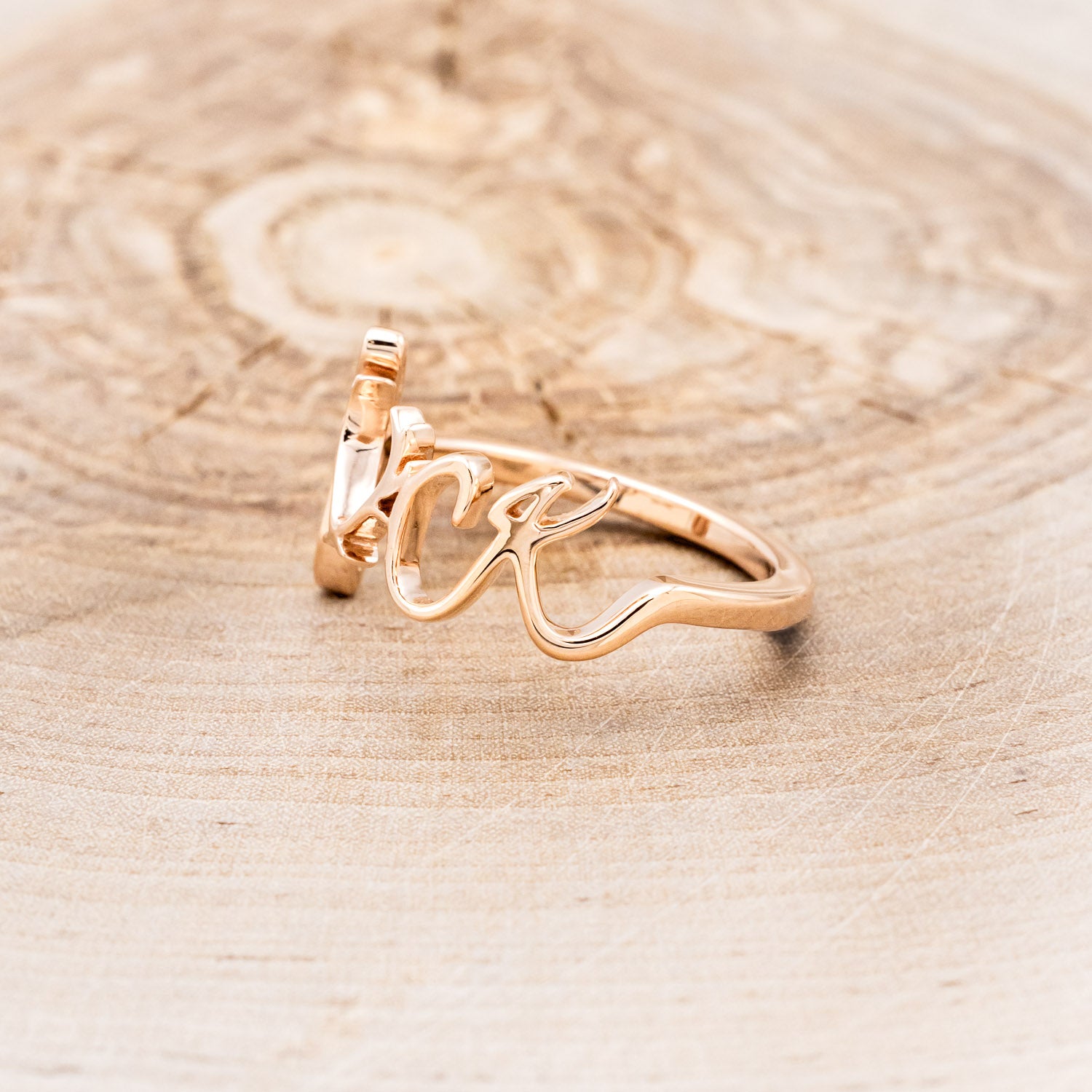 "EFFIE" - SCRIPT-STYLE BREAST CANCER AWARENESS RING-15