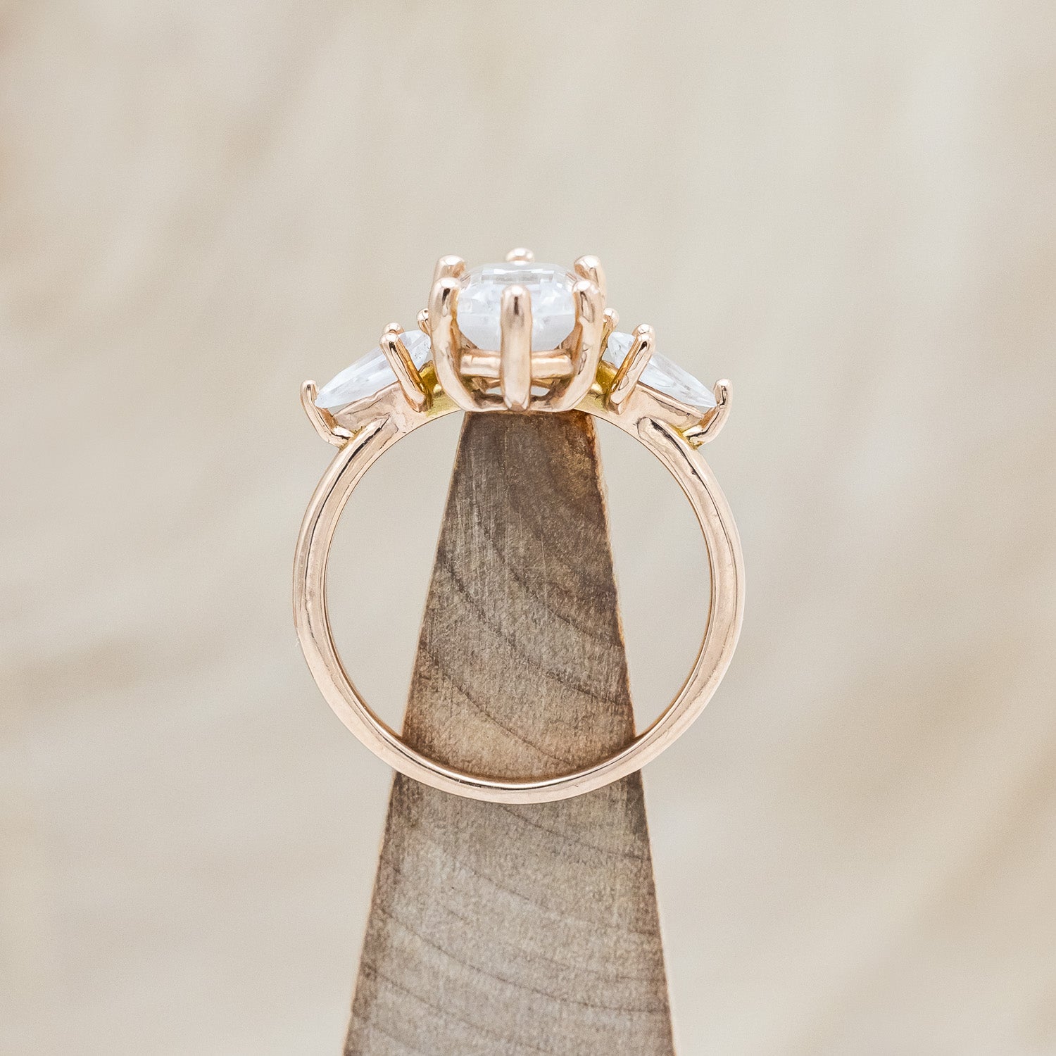 "ISLA" - ELONGATED HEXAGON CUT MOISSANITE ENGAGEMENT RING WITH MOISSANITE ACCENTS & A DIAMOND TRACER-Staghead Designs